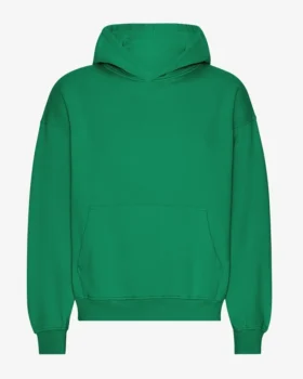 Sweat à capuche oversize en coton bio - Vert Kelly