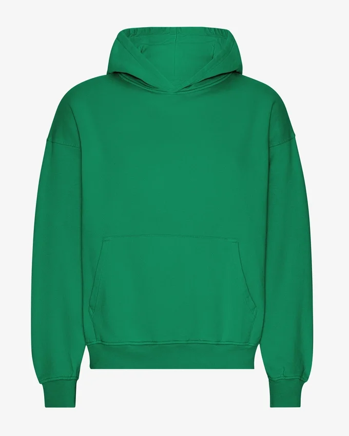 Sweat à capuche oversize en coton bio - Vert Kelly