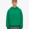 Sweat à capuche oversize en coton bio - Vert Kelly
