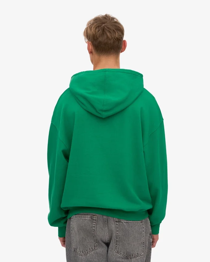 Sweat à capuche oversize en coton bio - Vert Kelly