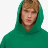 Sweat à capuche oversize en coton bio - Vert Kelly
