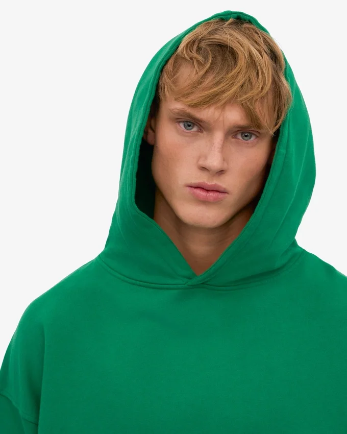 Sweat à capuche oversize en coton bio - Vert Kelly