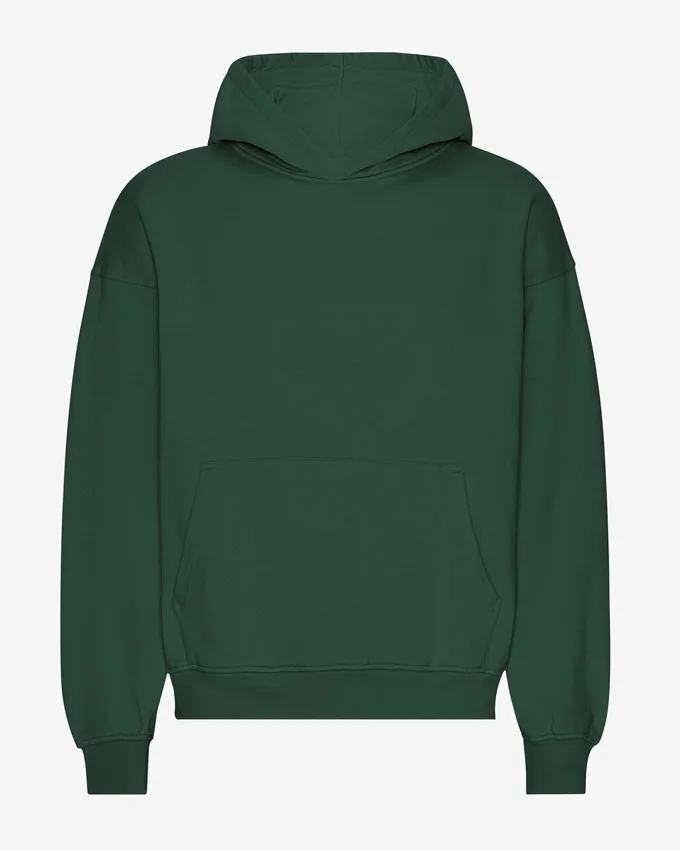 Sweat à capuche oversize en coton bio - Vert émeraude