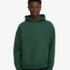 Sweat à capuche oversize en coton bio - Vert émeraude