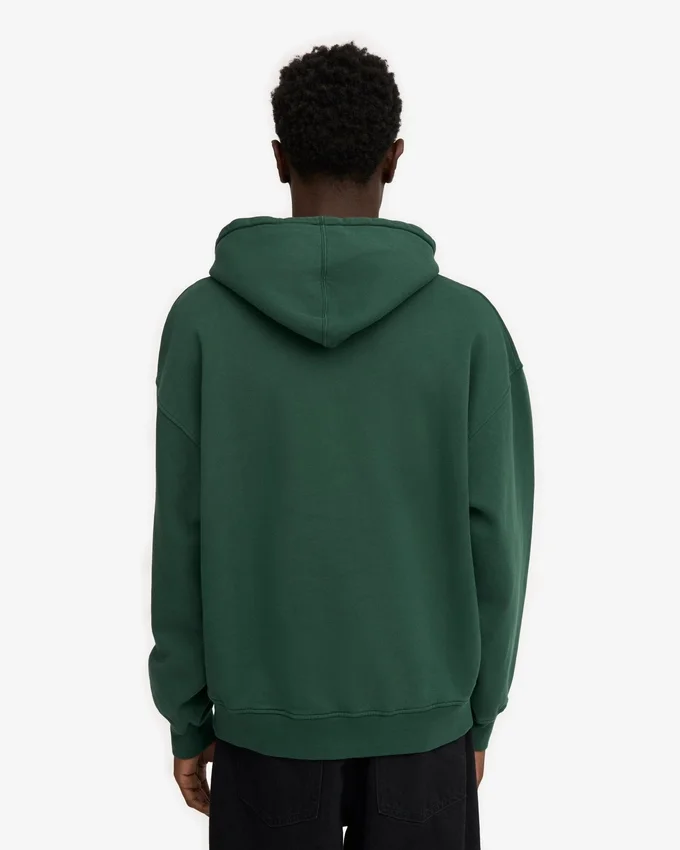 Sweat à capuche oversize en coton bio - Vert émeraude