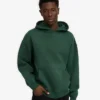 Sweat à capuche oversize en coton bio - Vert émeraude