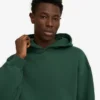 Sweat à capuche oversize en coton bio - Vert émeraude