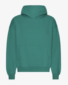 Sweat à capuche oversize en coton bio - Vert sapin