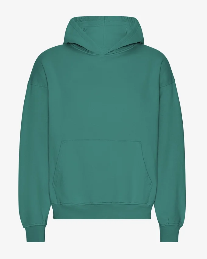 Sweat à capuche oversize en coton bio - Vert sapin