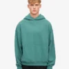 Sweat à capuche oversize en coton bio - Vert sapin