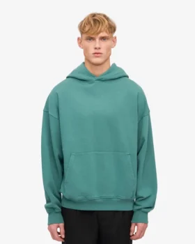 Sweat à capuche oversize en coton bio – Vert sapin