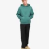 Sweat à capuche oversize en coton bio - Vert sapin