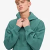 Sweat à capuche oversize en coton bio - Vert sapin
