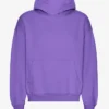 Sweat à capuche oversize en coton bio - Violet ultra