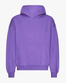 Sweat à capuche oversize en coton bio - Violet ultra