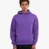 Sweat à capuche oversize en coton bio - Violet ultra