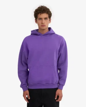 Sweat à capuche oversize en coton bio – Violet ultra