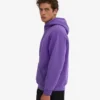 Sweat à capuche oversize en coton bio - Violet ultra