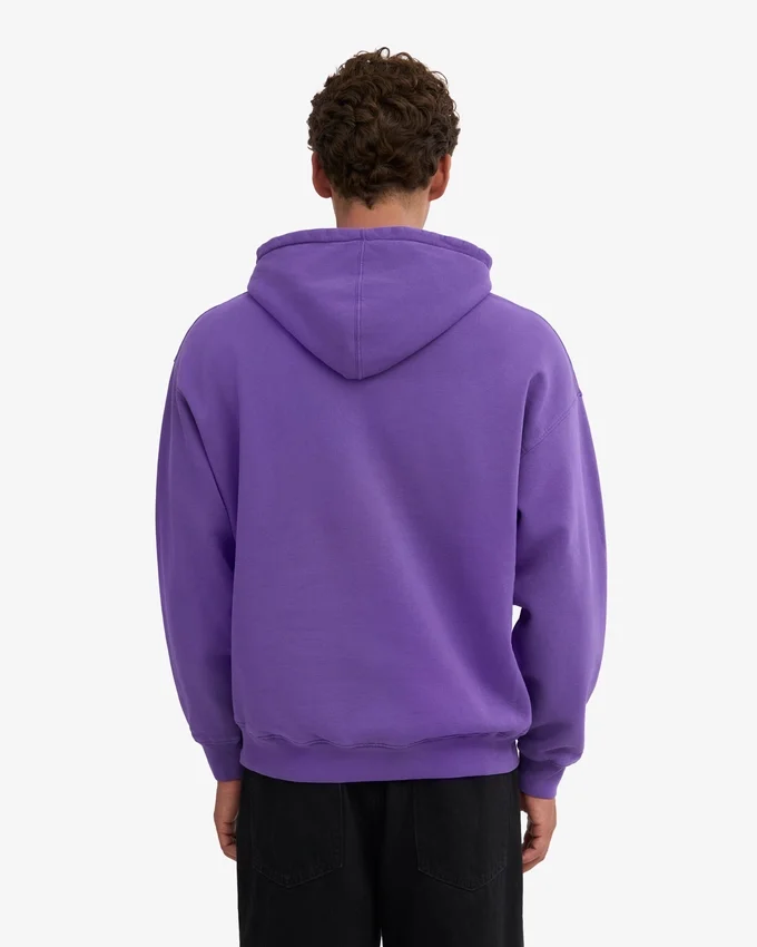 Sweat à capuche oversize en coton bio - Violet ultra