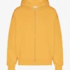 Sweat à capuche oversize en laine mérinos bio avec fermeture éclair - Jaune brûlé