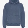 Sweat à capuche oversize en laine mérinos bio - Bleu Neptune