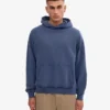 Sweat à capuche oversize en laine mérinos bio - Bleu Neptune