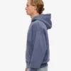 Sweat à capuche oversize zippé bio - Bleu Neptune