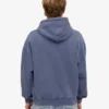 Sweat à capuche oversize zippé bio - Bleu Neptune