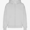 Sweat à capuche oversize zippé bio - Gris délavé