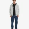 Sweat à capuche oversize zippé bio - Gris délavé