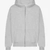 Sweat à capuche oversize zippé bio - Mélange neige