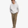 Sweat à capuche oversize zippé bio - Mélange neige