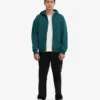 Sweat à capuche oversize zippé bio - Vert océan