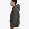 Sweat à capuche oversize zippé en coton bio - Gris lave