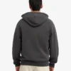 Sweat à capuche oversize zippé en coton bio - Gris lave
