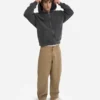Sweat à capuche oversize zippé en coton bio - Noir délavé