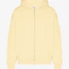 Sweat à capuche zippé oversize en coton bio - Jaune pâle