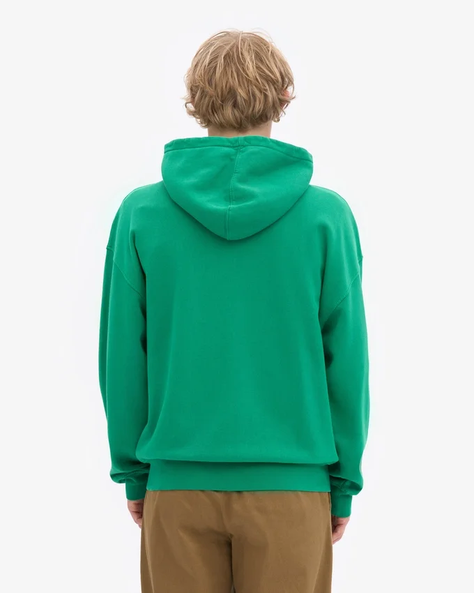 Sweat à capuche zippé oversize en coton bio - Vert Kelly