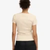 T-shirt bio à côtes - Blanc ivoire