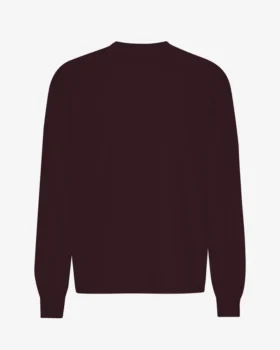 T-shirt bio à manches longues oversize - Rouge sang de bœuf