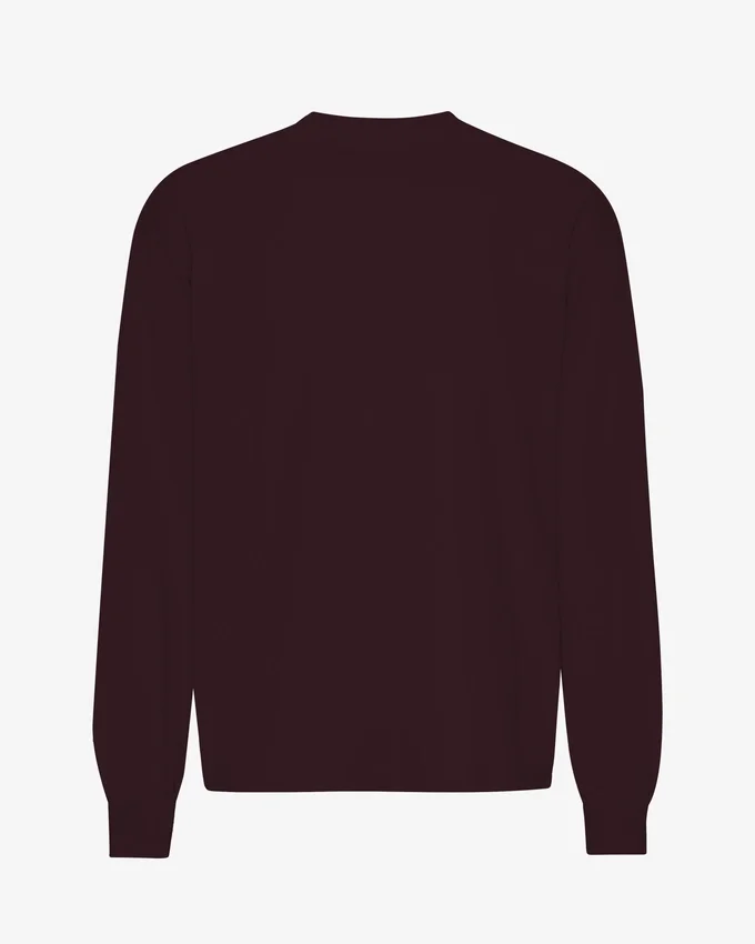 T-shirt bio à manches longues oversize - Rouge sang de bœuf