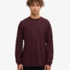 T-shirt bio à manches longues oversize - Rouge sang de bœuf