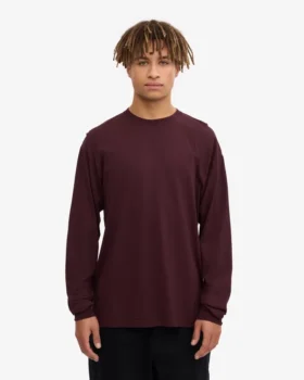 T-shirt bio à manches longues oversize – Rouge sang de bœuf