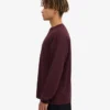T-shirt bio à manches longues oversize - Rouge sang de bœuf