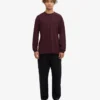 T-shirt bio à manches longues oversize - Rouge sang de bœuf