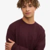 T-shirt bio à manches longues oversize - Rouge sang de bœuf