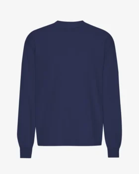 T-shirt bio oversize à manches longues - Bleu marine