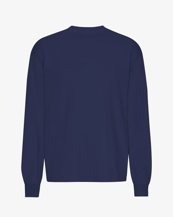 T-shirt bio oversize à manches longues - Bleu marine