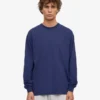 T-shirt bio oversize à manches longues - Bleu marine
