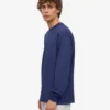 T-shirt bio oversize à manches longues - Bleu marine